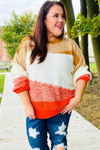 Load image into Gallery viewer, Adorable You Camel & Orange Color Block Sweater