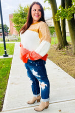 Load image into Gallery viewer, Adorable You Camel & Orange Color Block Sweater
