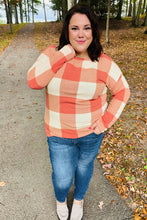 Load image into Gallery viewer, Rust Checker Plaid French Terry Top