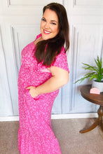 Load image into Gallery viewer, Perfectly You Fuchsia Ditzy Floral Fit & Flare Maxi Dress