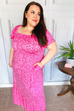 Load image into Gallery viewer, Perfectly You Fuchsia Ditzy Floral Fit & Flare Maxi Dress