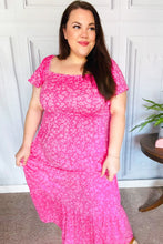 Load image into Gallery viewer, Perfectly You Fuchsia Ditzy Floral Fit & Flare Maxi Dress
