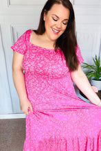 Load image into Gallery viewer, Perfectly You Fuchsia Ditzy Floral Fit & Flare Maxi Dress