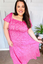 Load image into Gallery viewer, Perfectly You Fuchsia Ditzy Floral Fit & Flare Maxi Dress