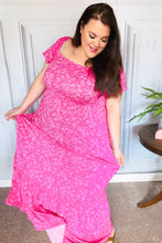 Load image into Gallery viewer, Perfectly You Fuchsia Ditzy Floral Fit & Flare Maxi Dress