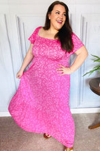Load image into Gallery viewer, Perfectly You Fuchsia Ditzy Floral Fit & Flare Maxi Dress