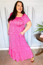 Load image into Gallery viewer, Perfectly You Fuchsia Ditzy Floral Fit & Flare Maxi Dress