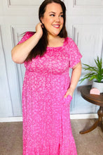 Load image into Gallery viewer, Perfectly You Fuchsia Ditzy Floral Fit & Flare Maxi Dress