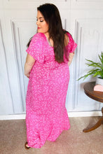 Load image into Gallery viewer, Perfectly You Fuchsia Ditzy Floral Fit & Flare Maxi Dress