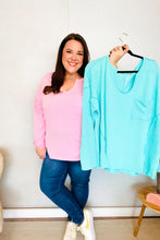Load image into Gallery viewer, Eyes On You Seafoam Mineral Wash Rib Notch Neck Pocket Top