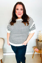 Load image into Gallery viewer, You've Got This Ivory & Black Wavy Stripe Pattern Sweater Top