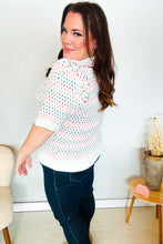 Load image into Gallery viewer, Spread Joy Ivory & Multicolor Jacquard Bubble Sleeve Sweater