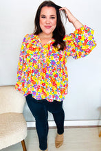 Load image into Gallery viewer, Chasing Dreams Ribbon Tie Bow Babydoll Puff Elastic Sleeve Floral Top