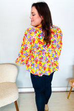 Load image into Gallery viewer, Chasing Dreams Ribbon Tie Bow Babydoll Puff Elastic Sleeve Floral Top