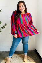 Load image into Gallery viewer, Rust & Berry Abstract Print Babydoll Air Flow Woven Top