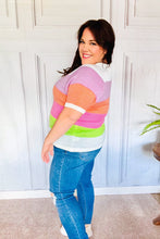 Load image into Gallery viewer, Get Started Lavender & Orange Stripe Jacquard Sweater Top