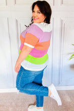 Load image into Gallery viewer, Get Started Lavender & Orange Stripe Jacquard Sweater Top