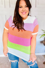 Load image into Gallery viewer, Get Started Lavender & Orange Stripe Jacquard Sweater Top