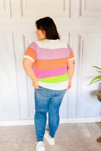 Load image into Gallery viewer, Get Started Lavender & Orange Stripe Jacquard Sweater Top