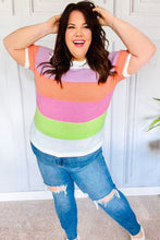 Load image into Gallery viewer, Get Started Lavender & Orange Stripe Jacquard Sweater Top