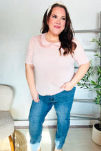 Load image into Gallery viewer, New Day Blush Flat Collar Floral French Terry Blouse