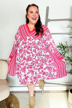 Load image into Gallery viewer, Let's Meet Up Red & Pink Paisley Drop Shoulder Kimono Dress