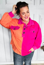 Load image into Gallery viewer, Feeling Bold Orange & Fuchsia Color Block Button Down Top