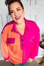 Load image into Gallery viewer, Feeling Bold Orange & Fuchsia Color Block Button Down Top
