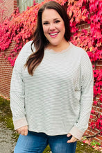 Load image into Gallery viewer, Spread Joy Grey & Ivory Striped Oversized Top