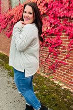 Load image into Gallery viewer, Spread Joy Grey & Ivory Striped Oversized Top