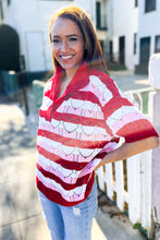 Load image into Gallery viewer, Sweetheart Ready Pointelle Collared Notch Neck Sweater