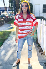 Load image into Gallery viewer, Sweetheart Ready Pointelle Collared Notch Neck Sweater