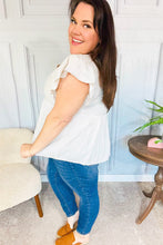 Load image into Gallery viewer, Weekend Ready Taupe Embroidered Notched Neck Babydoll Top