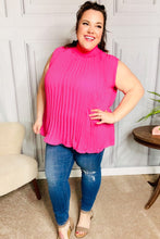 Load image into Gallery viewer, Sweet New Days Fuchsia Smocked Neck Pleated Sleeveless Top
