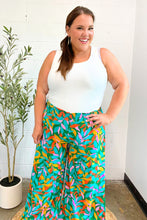 Load image into Gallery viewer, Summer Vibes Green & Orange Abstract Print Smocked Palazzo Pants