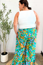 Load image into Gallery viewer, Summer Vibes Green & Orange Abstract Print Smocked Palazzo Pants