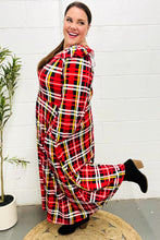 Load image into Gallery viewer, Adorable In Red Plaid Ruffle Detail Fit & Flare Midi Dress