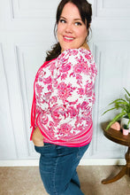 Load image into Gallery viewer, Make A Statement Fuchsia Paisley Boho Front Tie Top