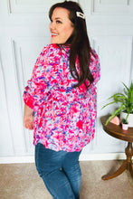 Load image into Gallery viewer, Feeling Femmi Pink & Fuchsia Floral Peplum Woven Top
