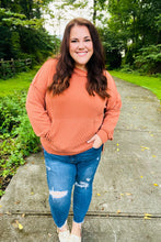 Load image into Gallery viewer, Cozy Days Rust Mineral Wash Rib Knit Hoodie