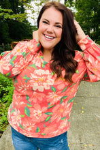 Load image into Gallery viewer, Feeling Femme Red Floral Brushed Hacci Sweater Top