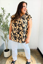 Load image into Gallery viewer, You Got This Black Paisley Print V Neck Flutter Sleeve Top