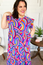 Load image into Gallery viewer, Feel Your Best Purple Abstract Print Smocked Ruffle Sleeve Maxi Dress