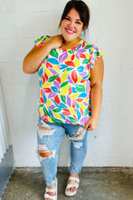 Load image into Gallery viewer, Feeling Playful Lavender & Yellow Floral Print Flutter Sleeve Top