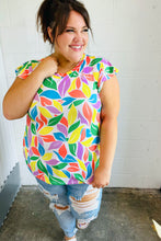 Load image into Gallery viewer, Feeling Playful Lavender & Yellow Floral Print Flutter Sleeve Top