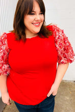 Load image into Gallery viewer, Come To Me Red Sequin Puff Short Sleeve Top