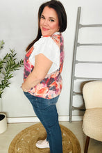 Load image into Gallery viewer, You Got This Floral Hacci TwoFer Short Ruffle Sleeve Blouse