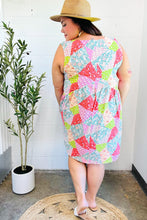 Load image into Gallery viewer, Hello Beautiful Peach & Sage Patchwork Babydoll Swing Dress