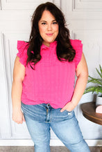 Load image into Gallery viewer, Glamorous In Hot Pink Textured Ruffle Mock Neck Top