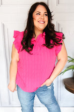 Load image into Gallery viewer, Glamorous In Hot Pink Textured Ruffle Mock Neck Top